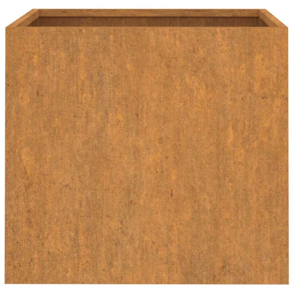 Kukkalaatikko harmaa 42x40x39 cm Corten teräs - Sisustajankoti.fi