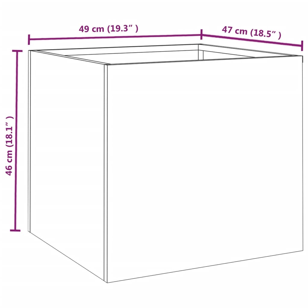 Kukkalaatikot 2 kpl harmaa 49x47x46 cm Corten teräs - Sisustajankoti.fi