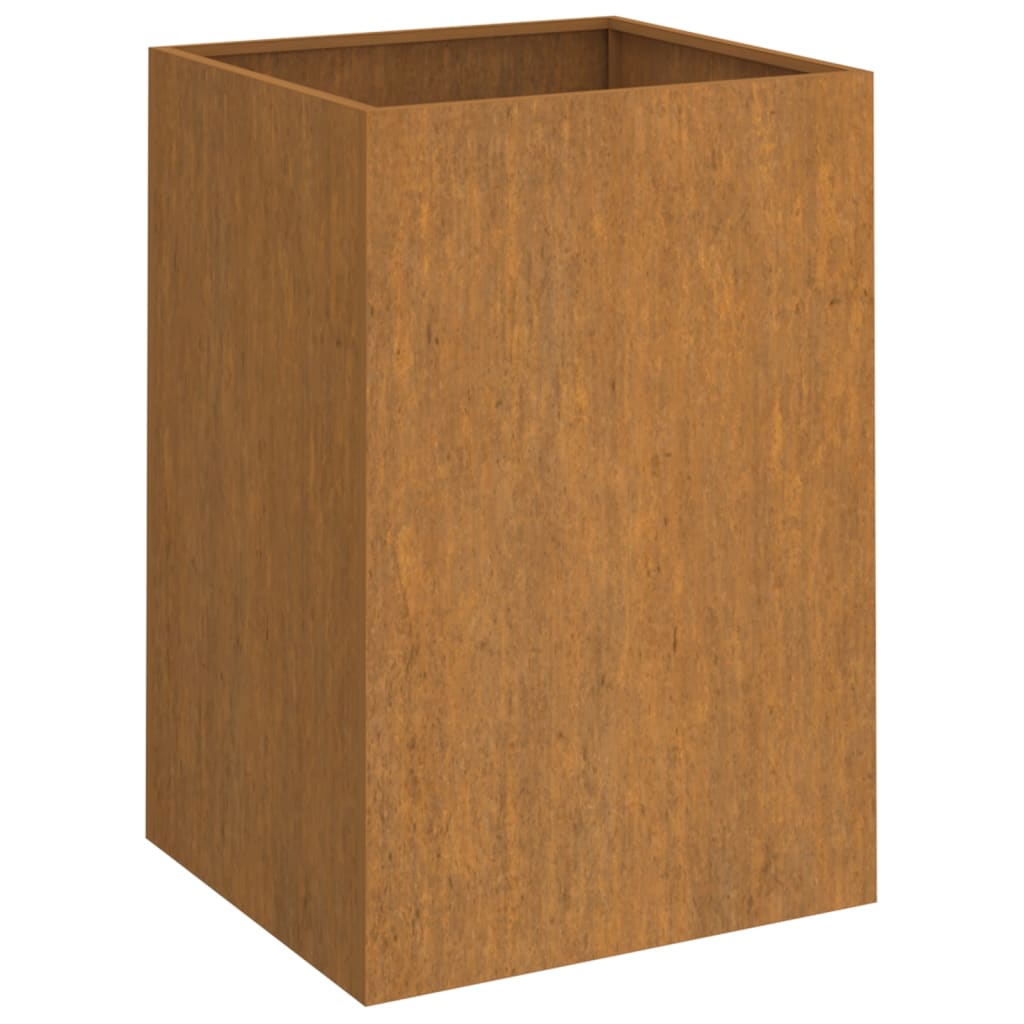 Kukkalaatikko harmaa 42x38x75 cm Corten teräs - Sisustajankoti.fi