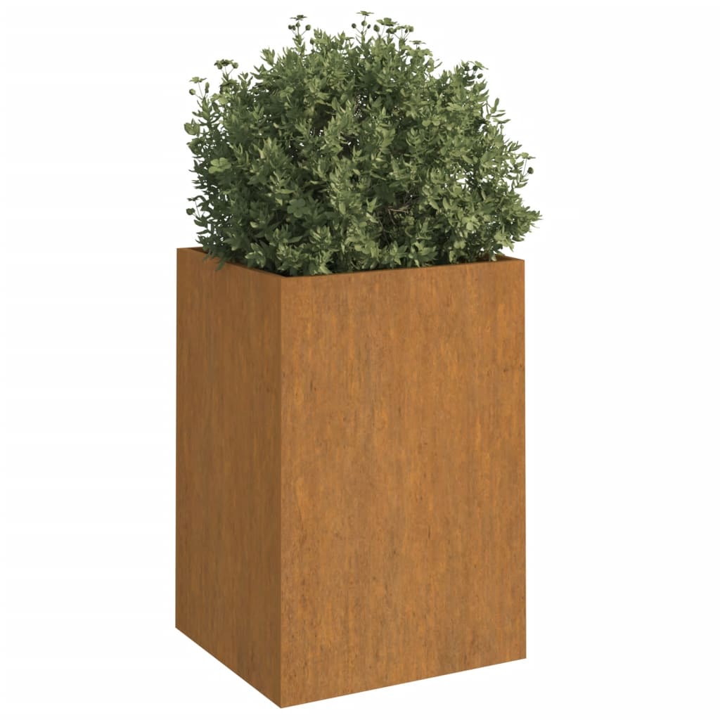 Kukkalaatikko harmaa 52x48x75 cm Corten teräs - Sisustajankoti.fi