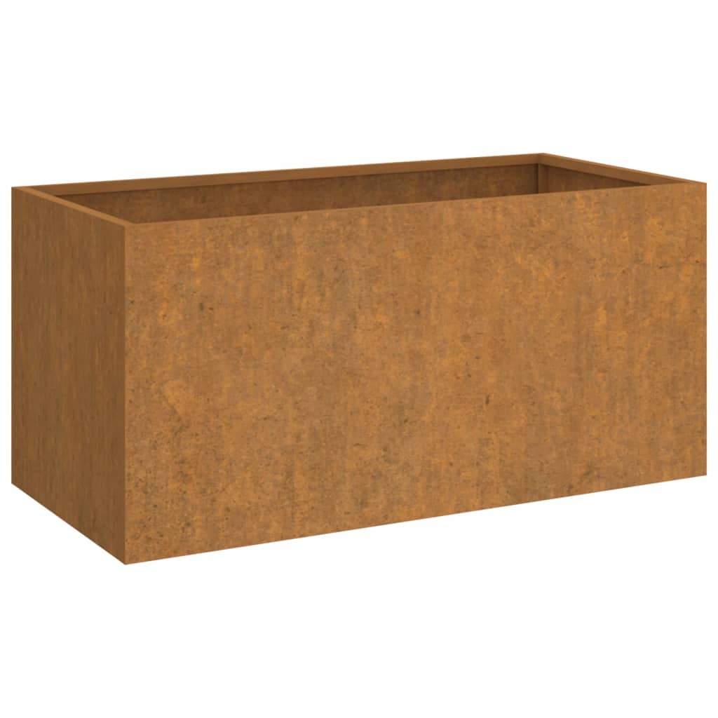 Kukkalaatikko harmaa 62x30x29 cm Corten teräs - Sisustajankoti.fi