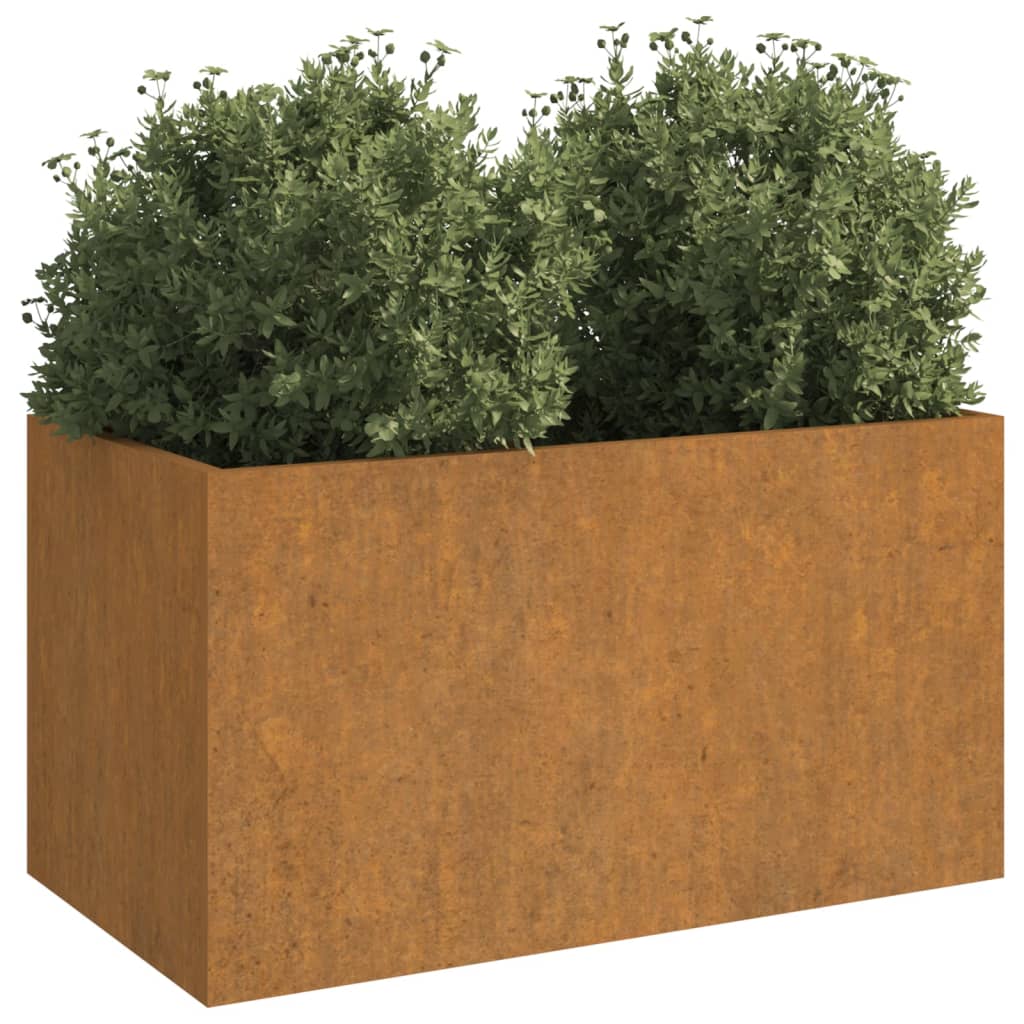 Kukkalaatikko harmaa 62x30x29 cm Corten teräs - Sisustajankoti.fi