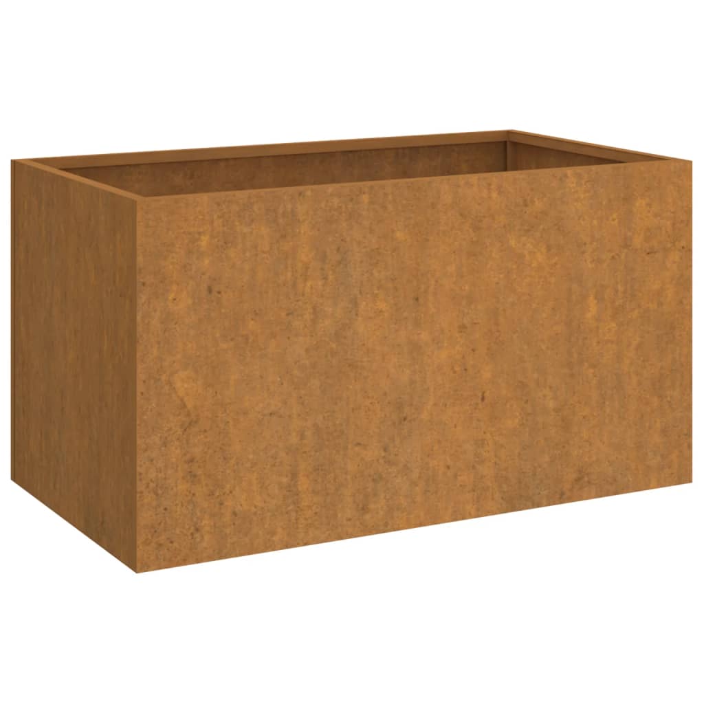 Kukkalaatikko harmaa 62x40x39 cm Corten teräs - Sisustajankoti.fi