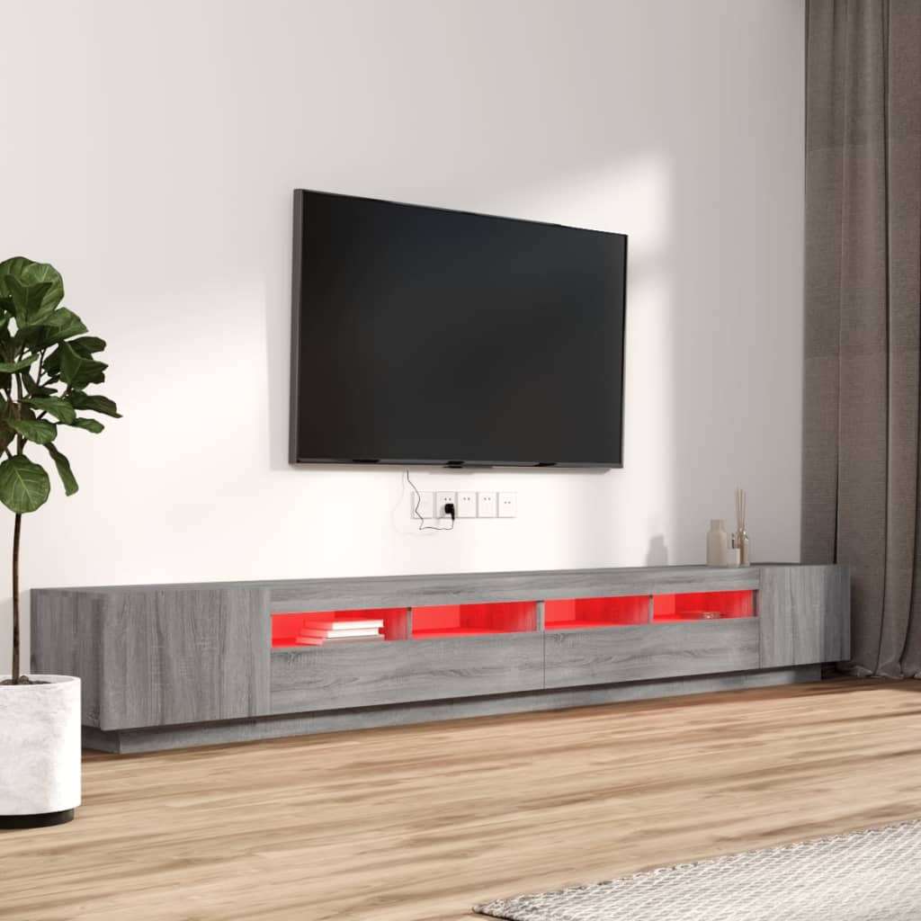 3-osainen TV-kaappisarja LED-valoilla harm. Sonoma tekninen puu - Sisustajankoti.fi