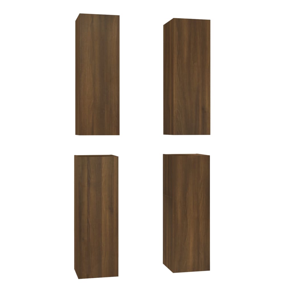 TV-kaapit 4 kpl ruskea tammi 30,5x30x90 cm tekninen puu - Sisustajankoti.fi
