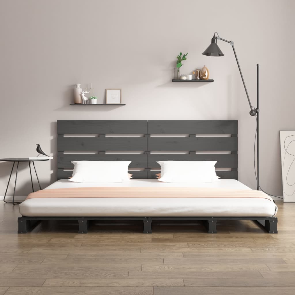 Sängynrunko harmaa 135x190 cm täysi mänty 4FT6 Double - Sisustajankoti.fi