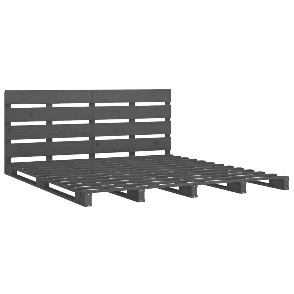 Sängynrunko harmaa 135x190 cm täysi mänty 4FT6 Double - Sisustajankoti.fi