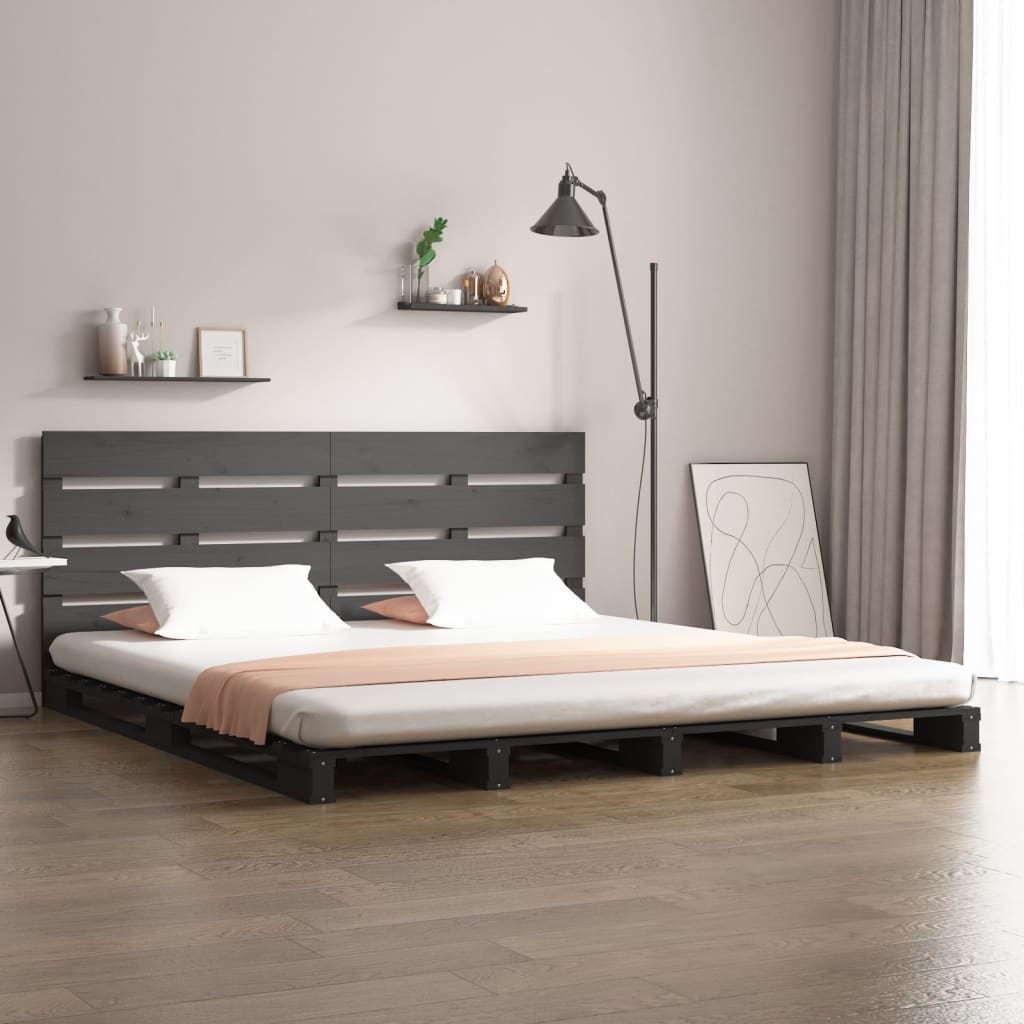 Sängynrunko harmaa 135x190 cm täysi mänty 4FT6 Double - Sisustajankoti.fi