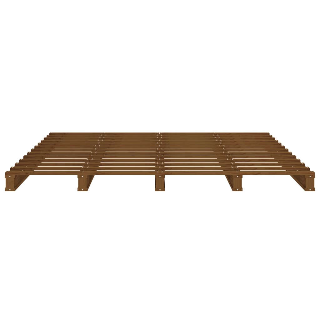 Sängynrunko hunajanruskea 135x190 cm täysi mänty 4FT6 Double - Sisustajankoti.fi