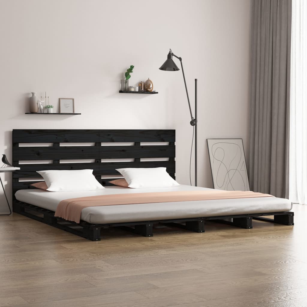 Sängynrunko musta 135x190 cm täysi mänty 4FT6 Double - Sisustajankoti.fi