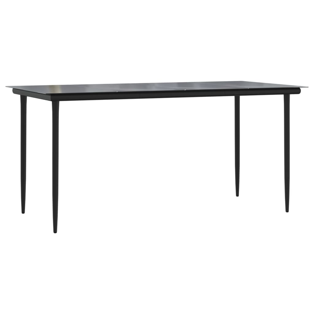 Puutarharuokapöytä musta 160x80x74cm teräs ja karkaistu lasi - Sisustajankoti.fi