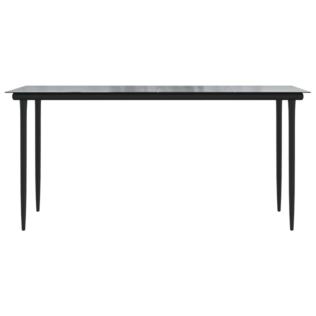 Puutarharuokapöytä musta 160x80x74cm teräs ja karkaistu lasi - Sisustajankoti.fi