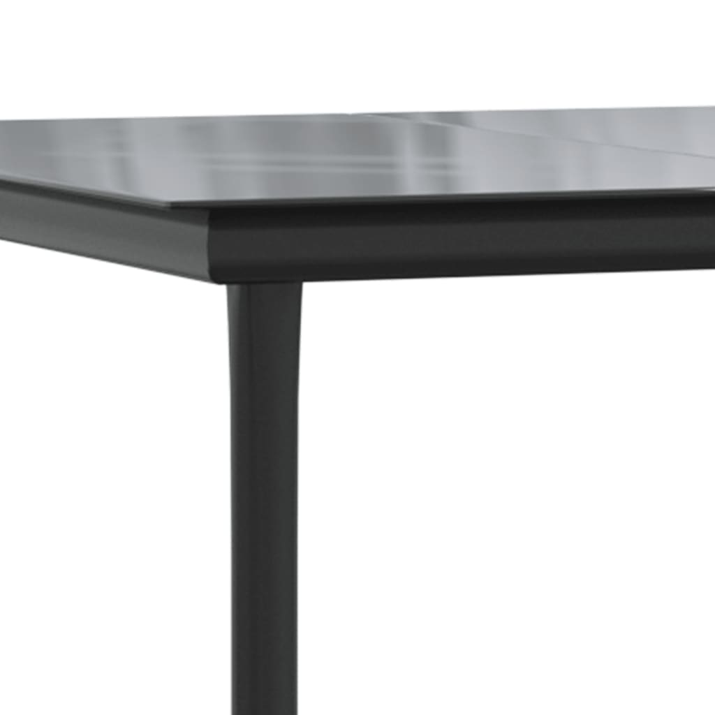 Puutarharuokapöytä musta 160x80x74cm teräs ja karkaistu lasi - Sisustajankoti.fi