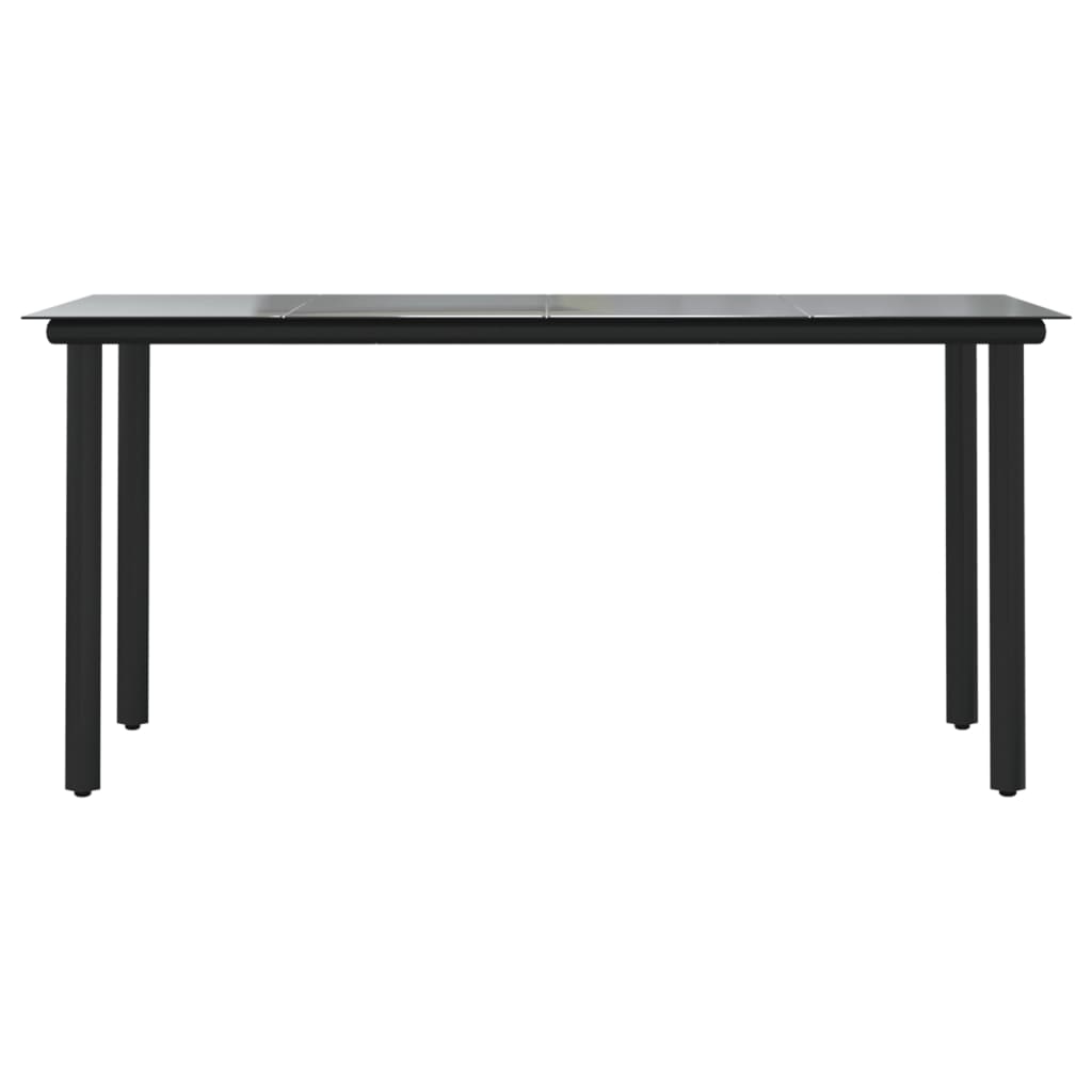 Puutarharuokapöytä musta 160x80x74cm teräs ja karkaistu lasi - Sisustajankoti.fi