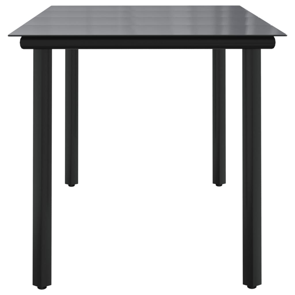 Puutarharuokapöytä musta 160x80x74cm teräs ja karkaistu lasi - Sisustajankoti.fi