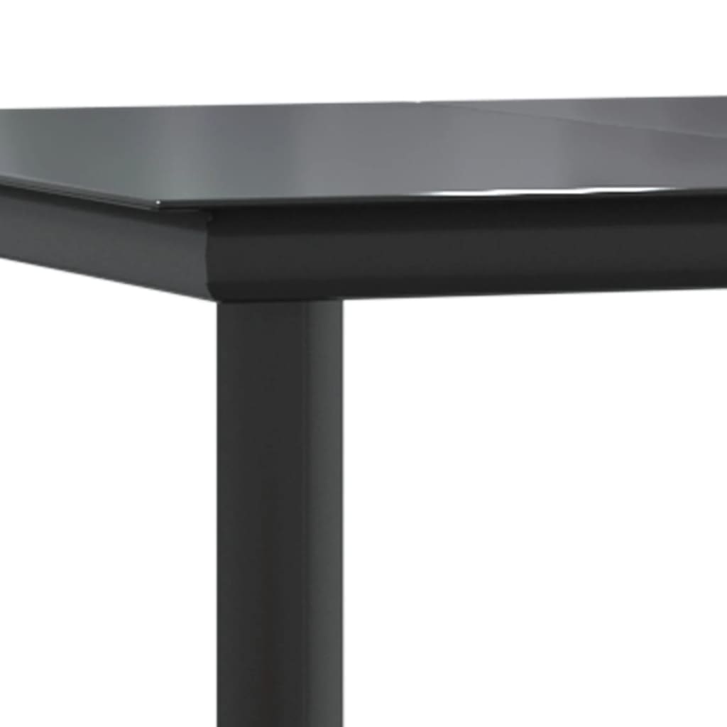 Puutarharuokapöytä musta 160x80x74cm teräs ja karkaistu lasi - Sisustajankoti.fi