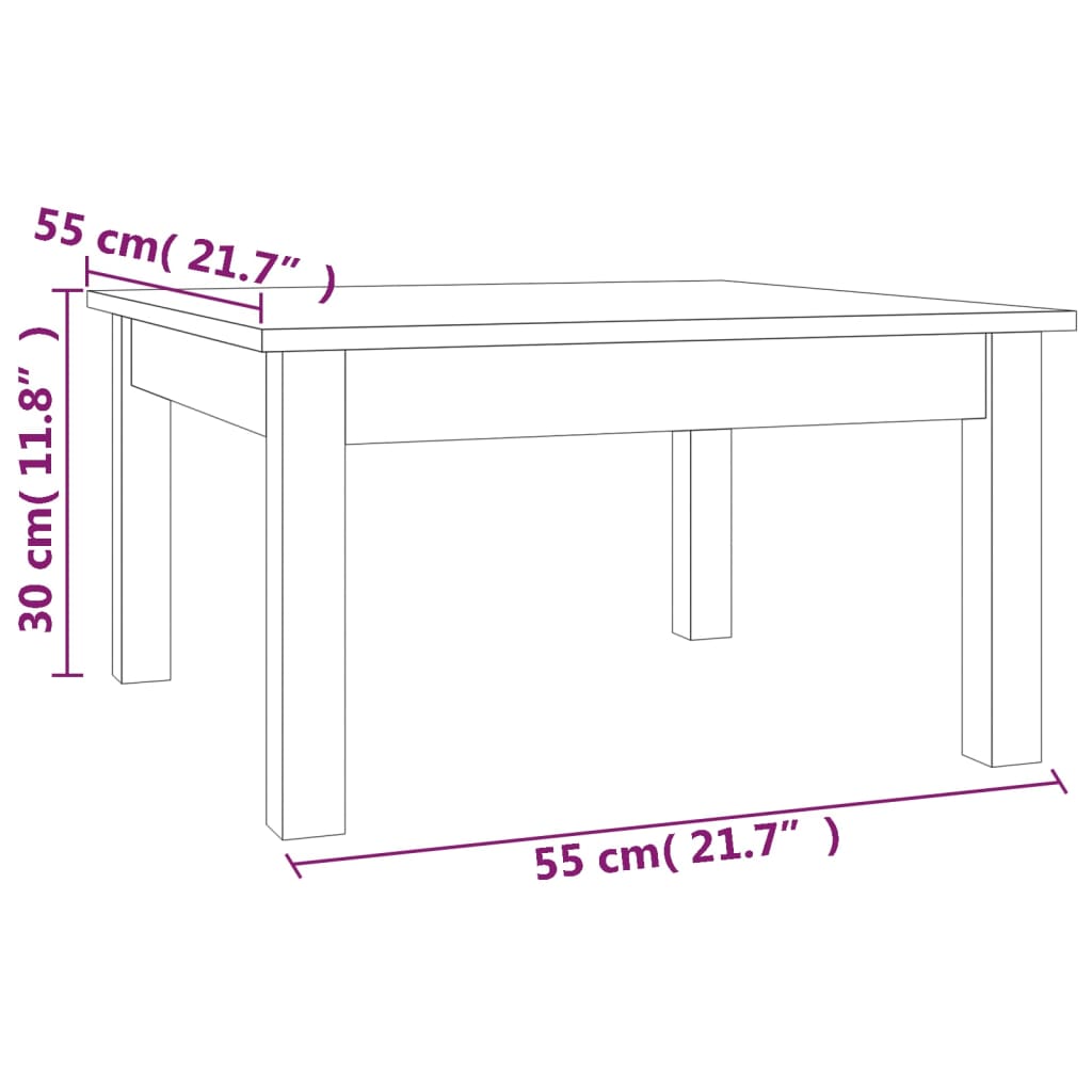 Sohvapöytä musta 55x55x30 cm täysi mänty - Sisustajankoti.fi