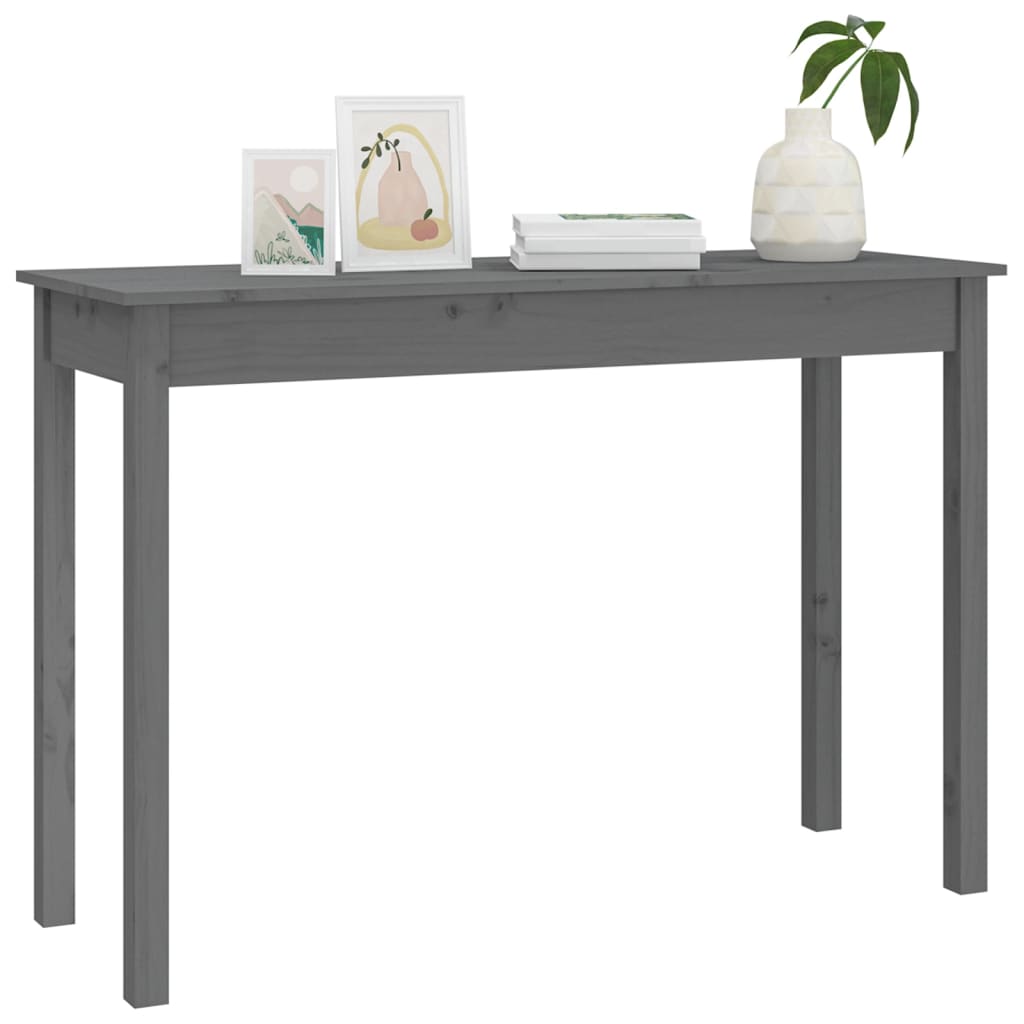 Konsolipöytä harmaa 110x40x75 cm täysi mänty - Sisustajankoti.fi