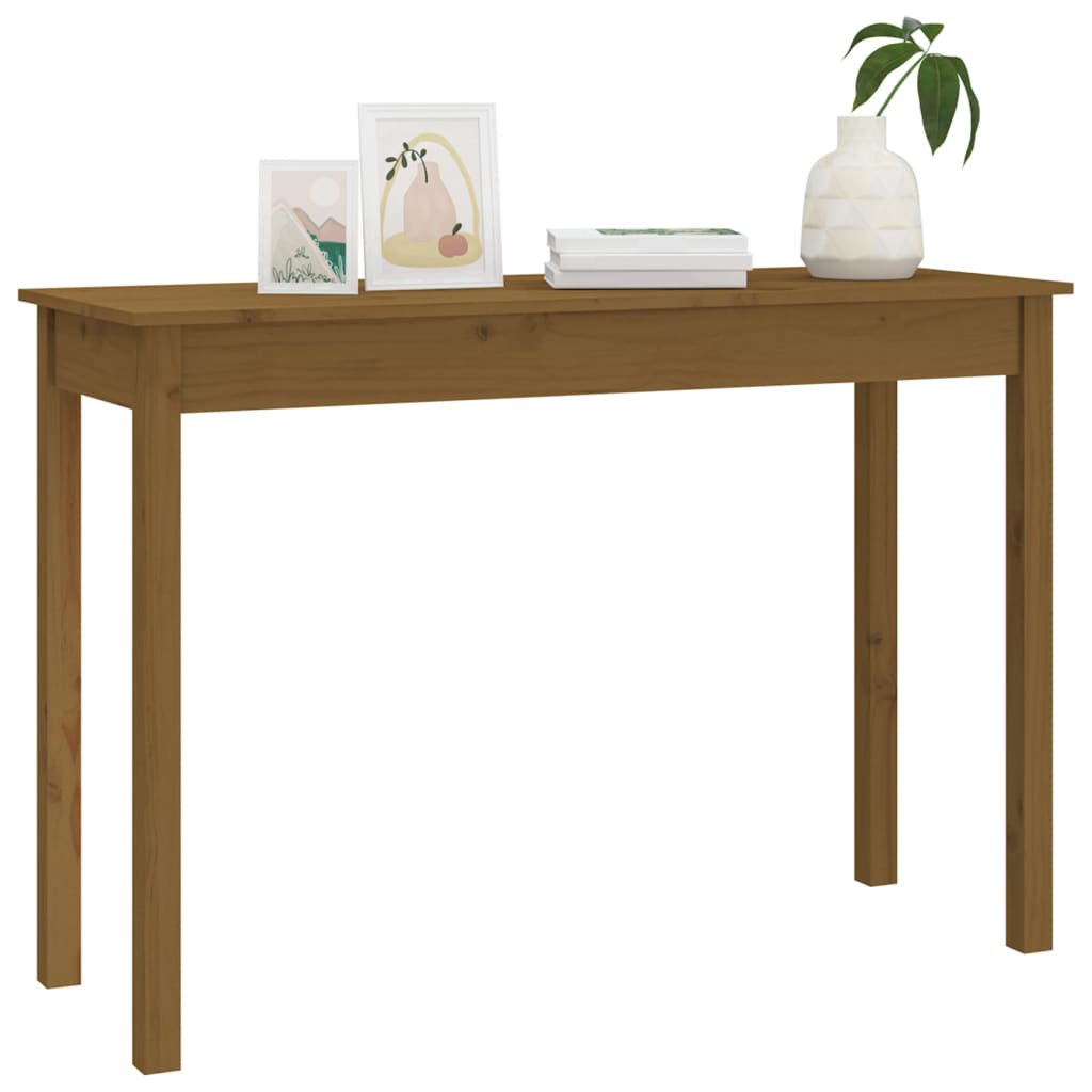 Konsolipöytä hunajanruskea 110x40x75 cm täysi mänty - Sisustajankoti.fi