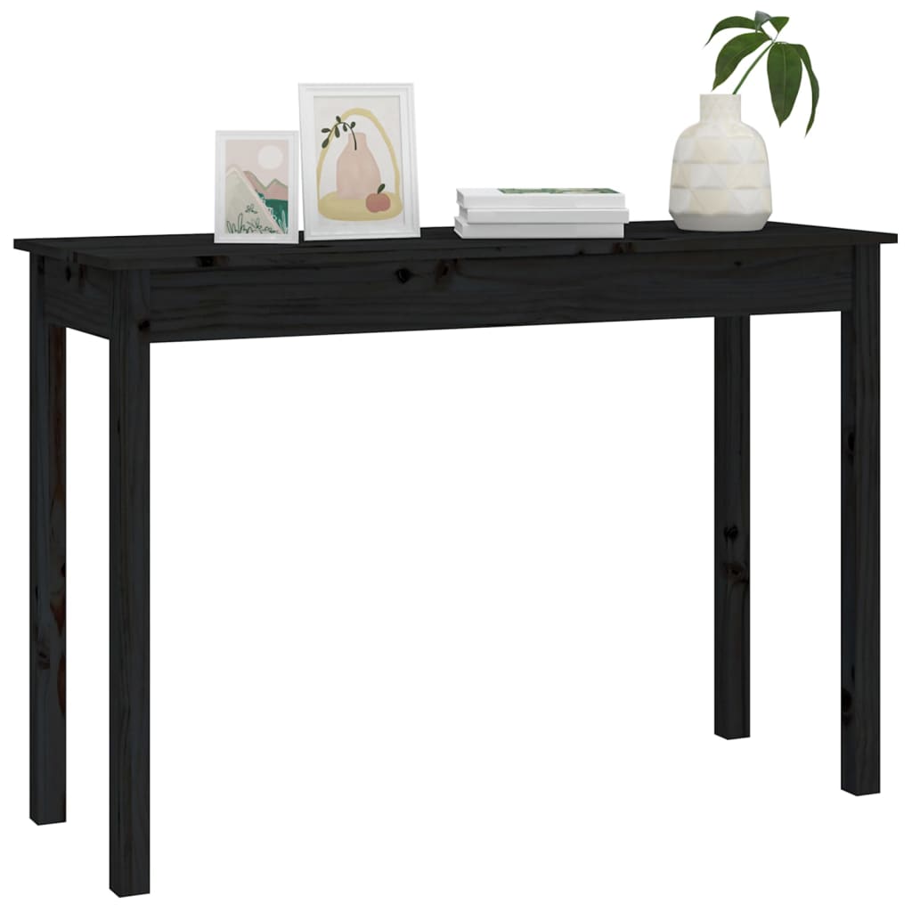 Konsolipöytä musta 110x40x75 cm täysi mänty - Sisustajankoti.fi