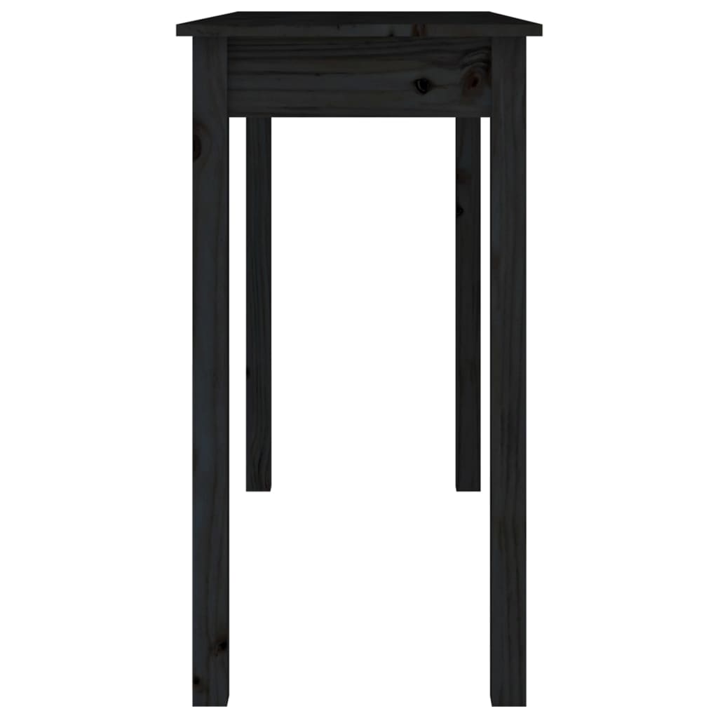 Konsolipöytä musta 110x40x75 cm täysi mänty - Sisustajankoti.fi