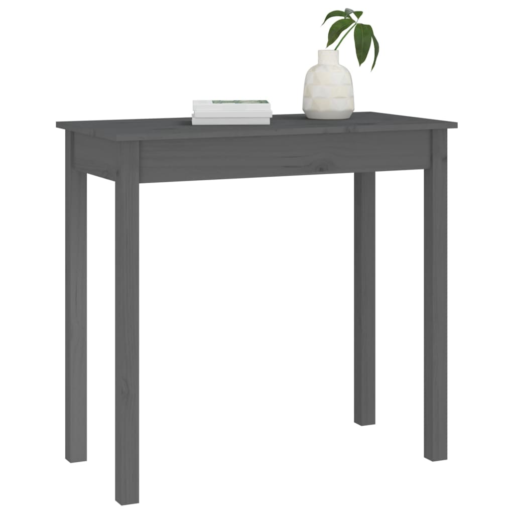 Konsolipöytä harmaa 80x40x75 cm täysi mänty - Sisustajankoti.fi