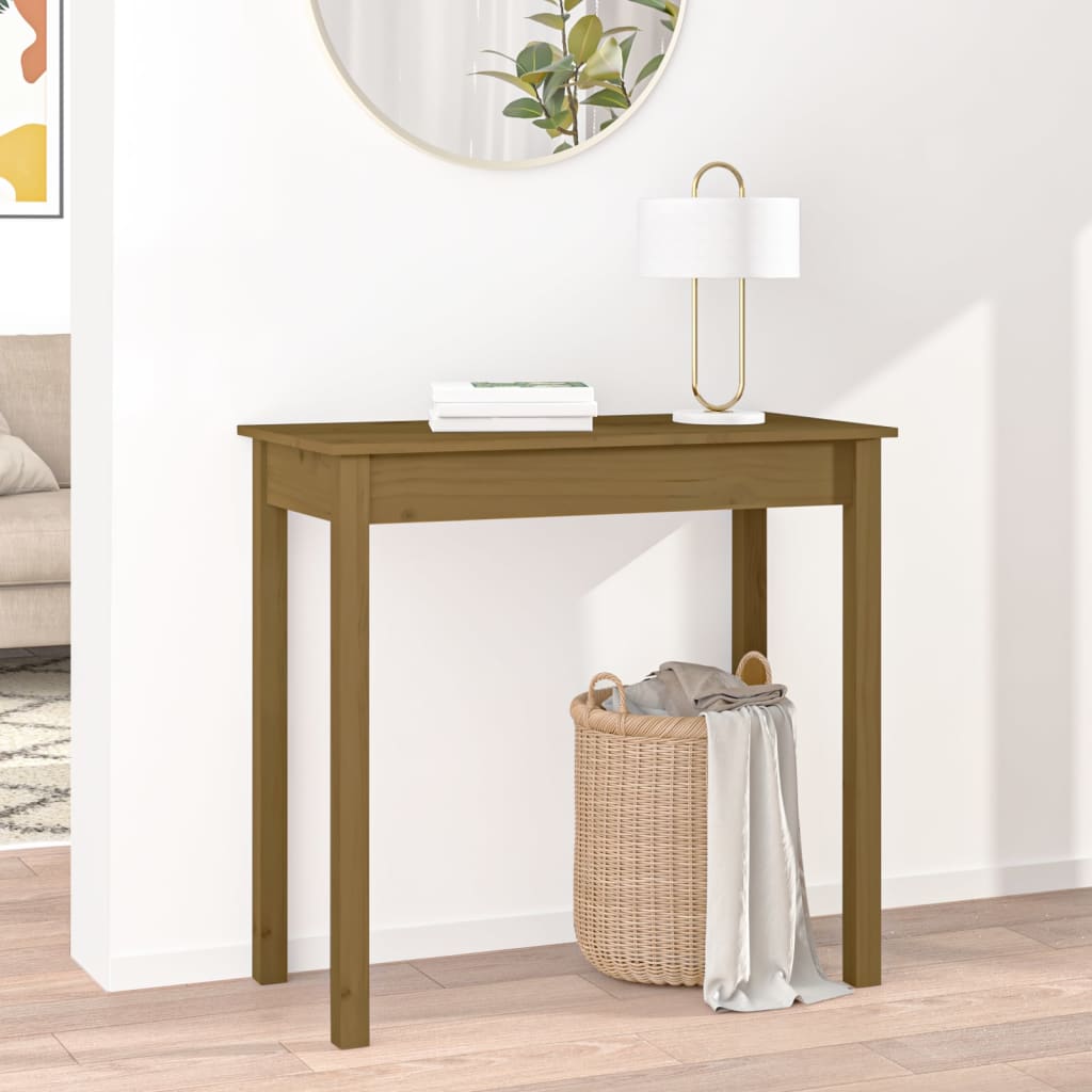 Konsolipöytä hunajanruskea 80x40x75 cm täysi mänty - Sisustajankoti.fi