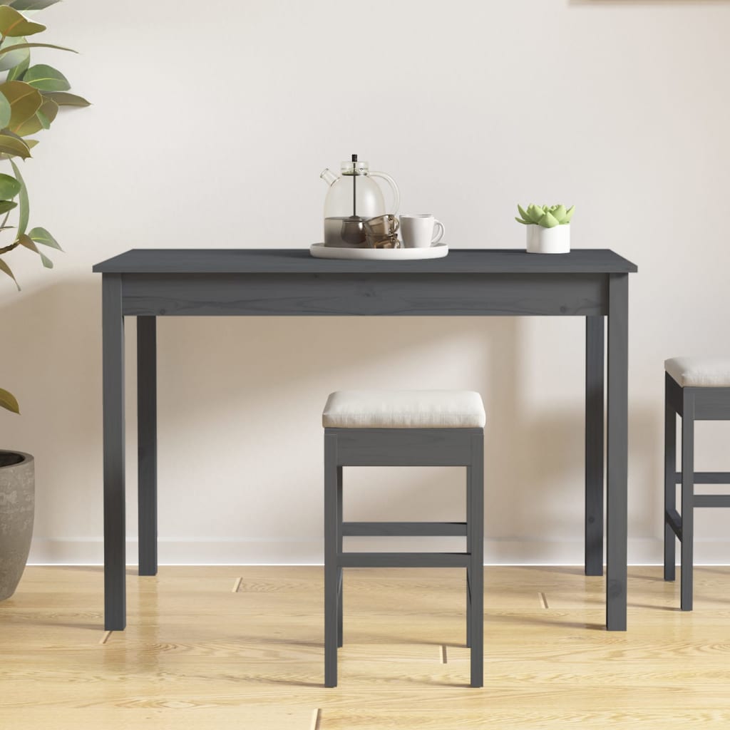 Ruokapöytä harmaa 110x55x75 cm täysi mänty - Sisustajankoti.fi