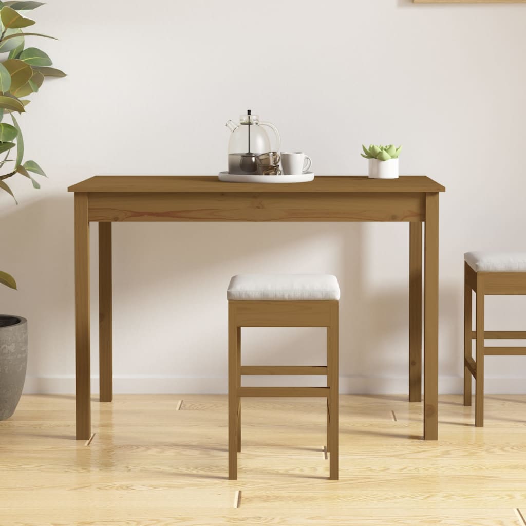 Ruokapöytä hunajanruskea 110x55x75 cm täysi mänty - Sisustajankoti.fi
