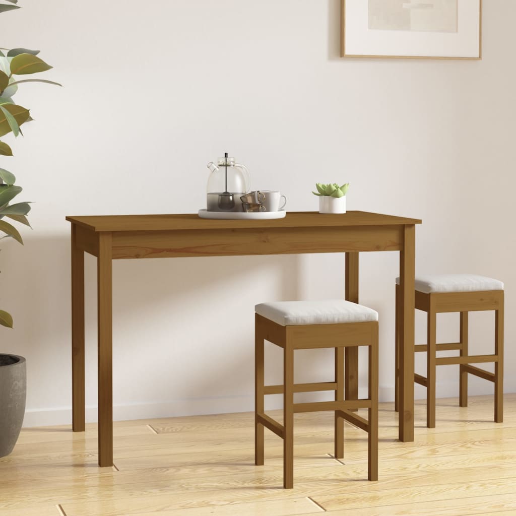 Ruokapöytä hunajanruskea 110x55x75 cm täysi mänty - Sisustajankoti.fi