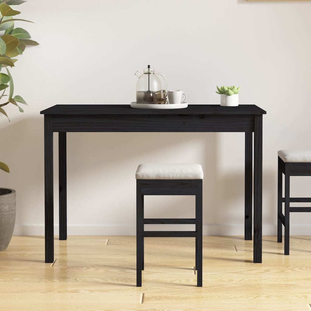 Ruokapöytä musta 110x55x75 cm täysi mänty - Sisustajankoti.fi