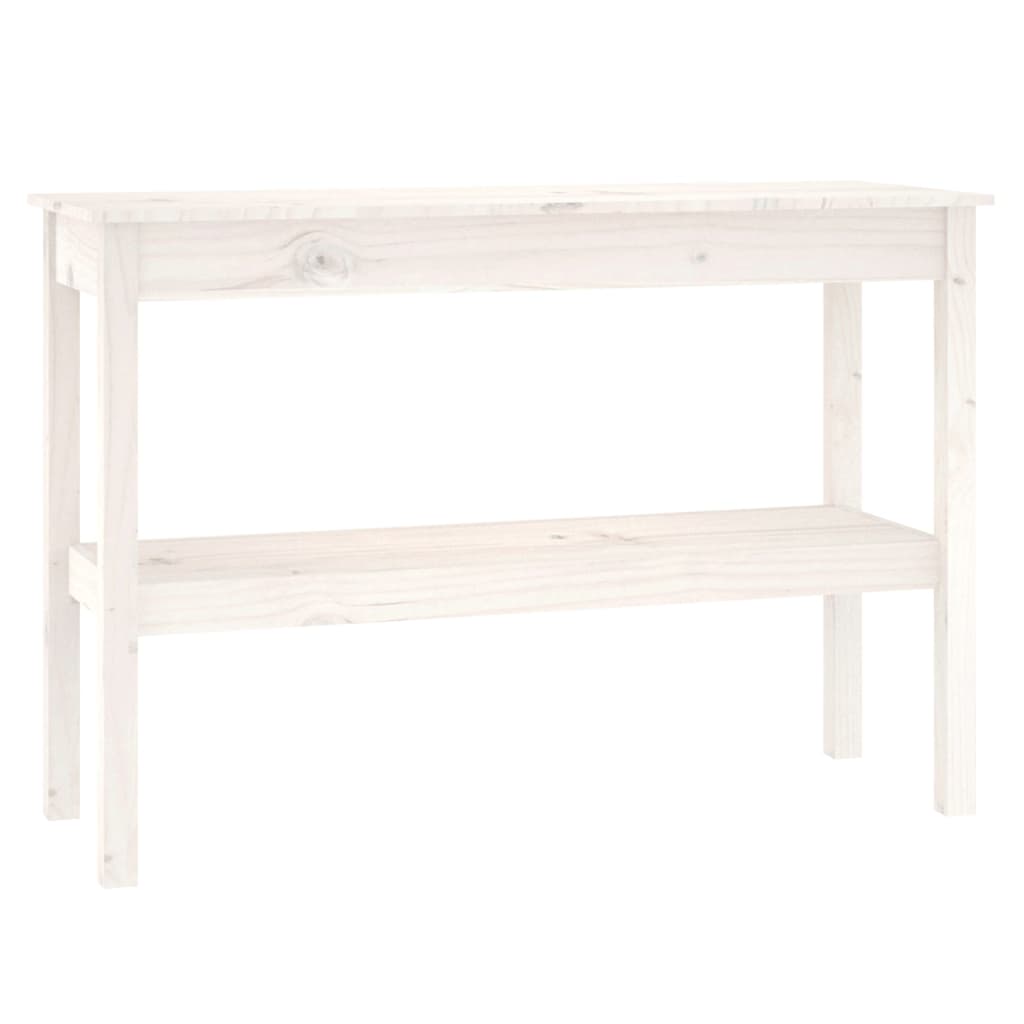 Konsolipöytä valkoinen 110x40x75 cm täysi mänty - Sisustajankoti.fi