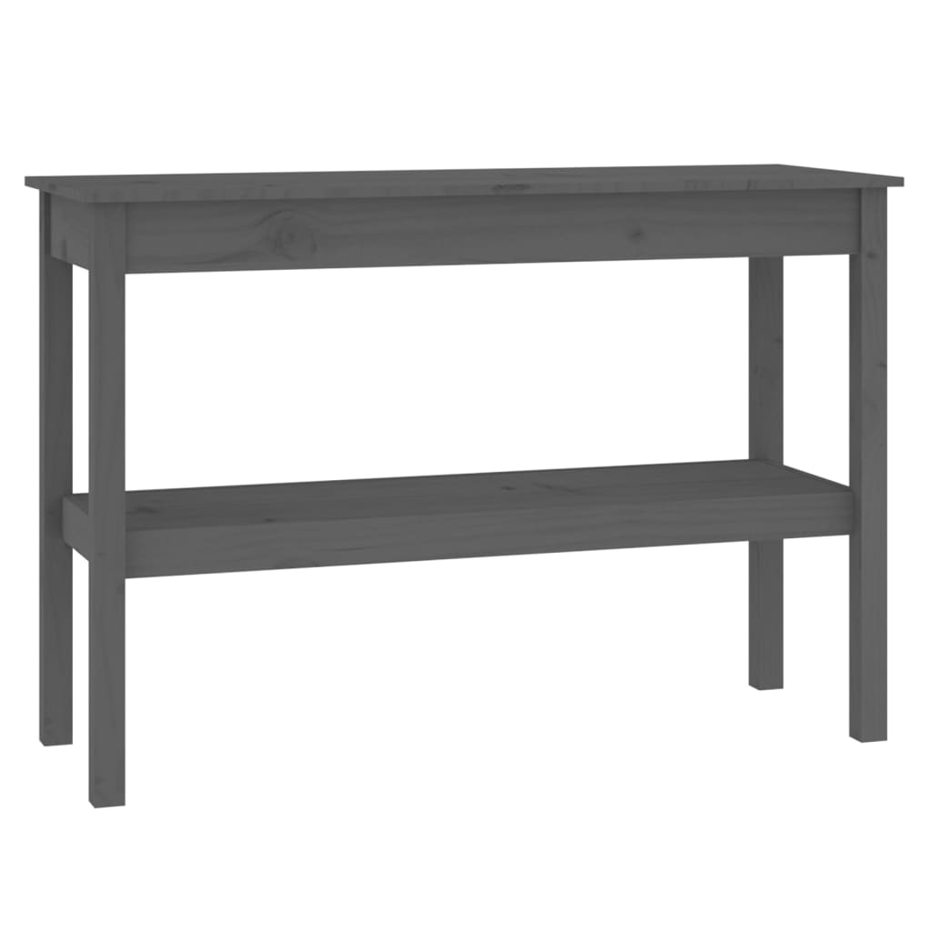 Konsolipöytä harmaa 110x40x75 cm täysi mänty - Sisustajankoti.fi