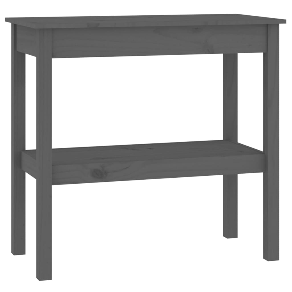 Konsolipöytä harmaa 80x40x75 cm täysi mänty - Sisustajankoti.fi