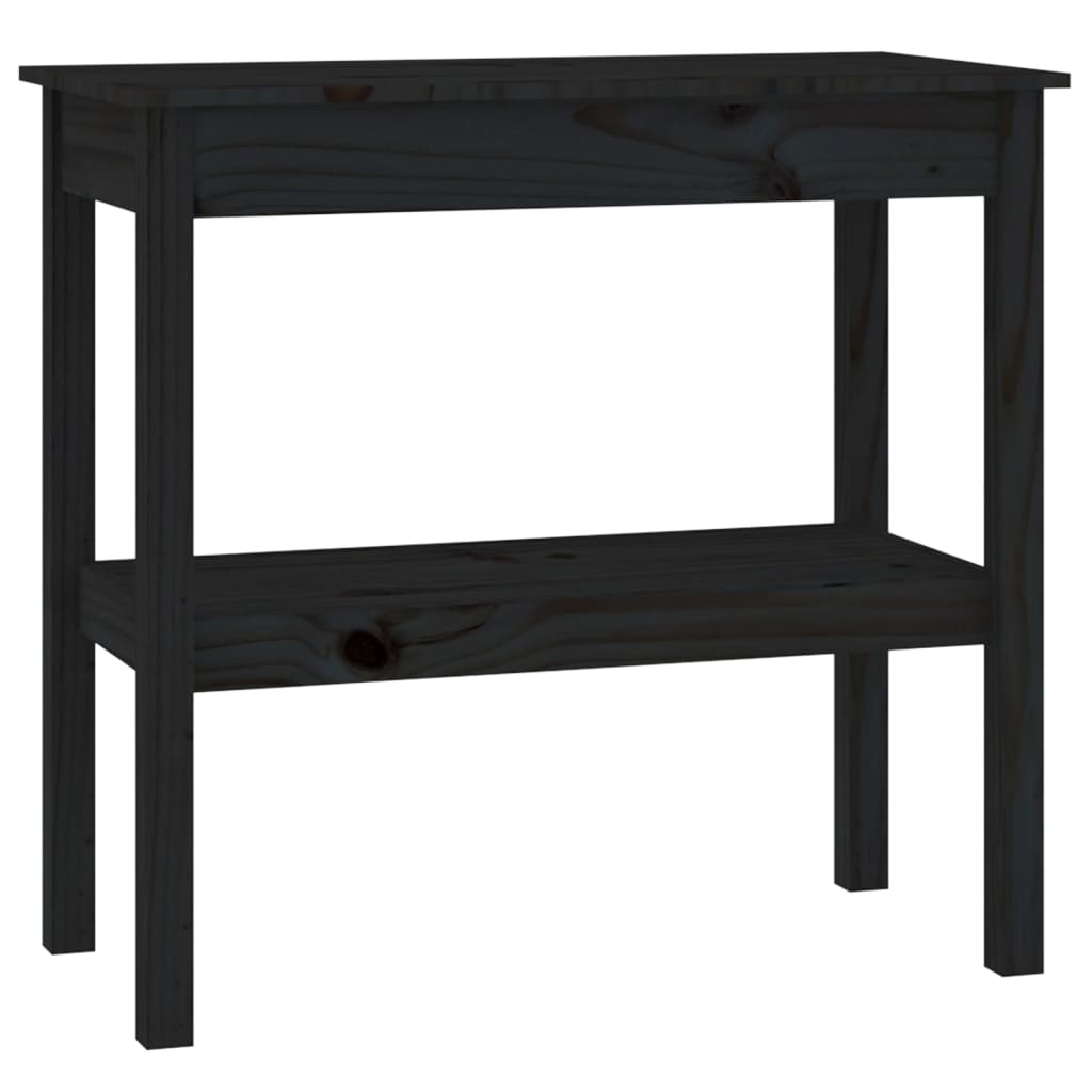 Konsolipöytä musta 80x40x75 cm täysi mänty - Sisustajankoti.fi