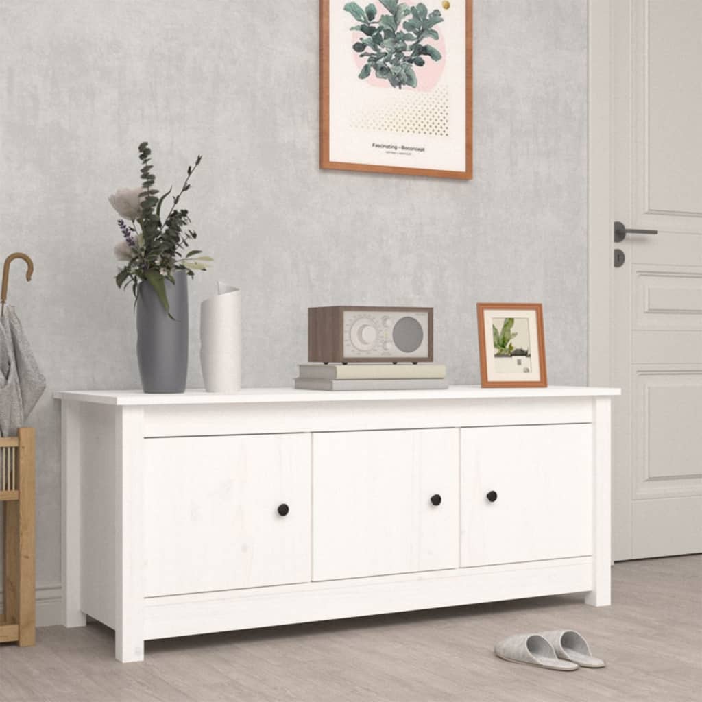 Kenkäkaappi valkoinen 110x38x45,5 cm täysi mänty - Sisustajankoti.fi