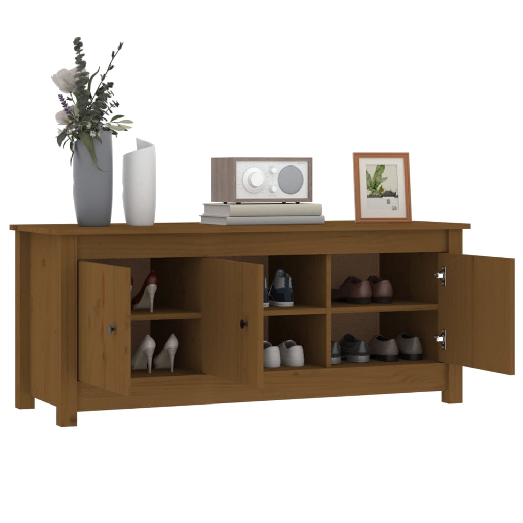 Kenkäkaappi hunajanruskea 110x38x45,5 cm täysi mänty - Sisustajankoti.fi