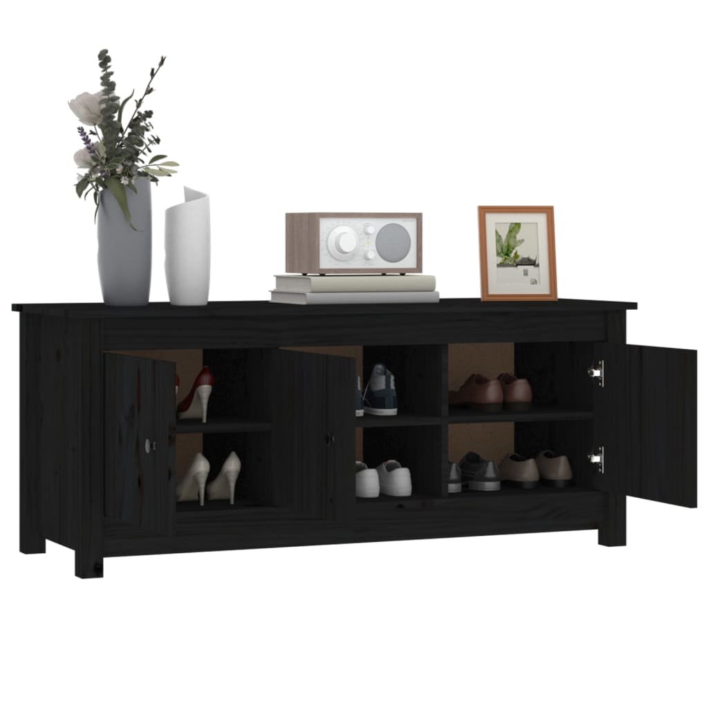 Kenkäkaappi musta 110x38x45,5 cm täysi mänty - Sisustajankoti.fi