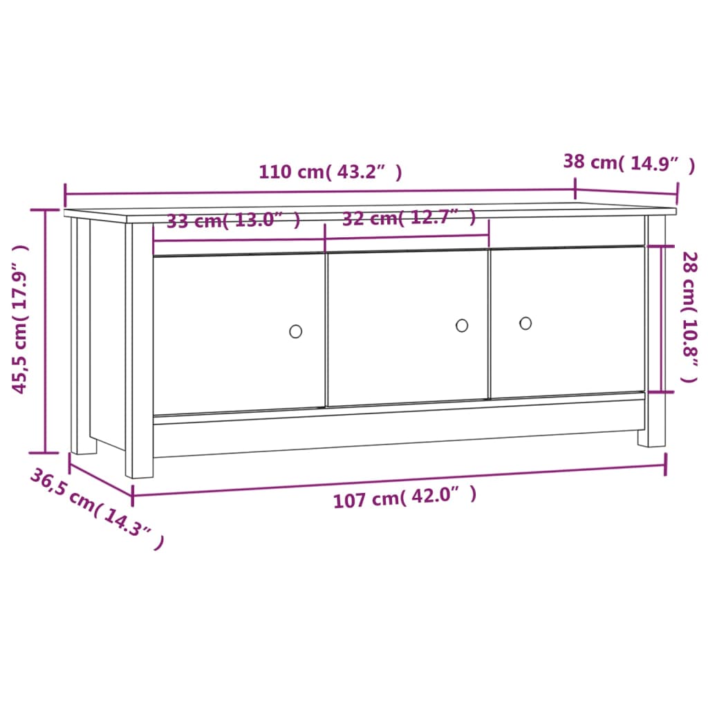 Kenkäkaappi musta 110x38x45,5 cm täysi mänty - Sisustajankoti.fi