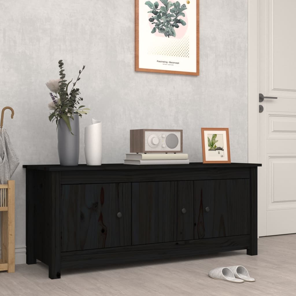 Kenkäkaappi musta 110x38x45,5 cm täysi mänty - Sisustajankoti.fi