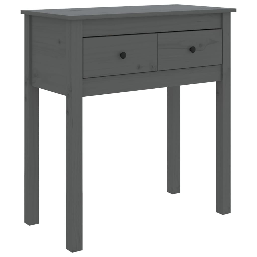 Konsolipöytä harmaa 70x35x75 cm täysi mänty - Sisustajankoti.fi