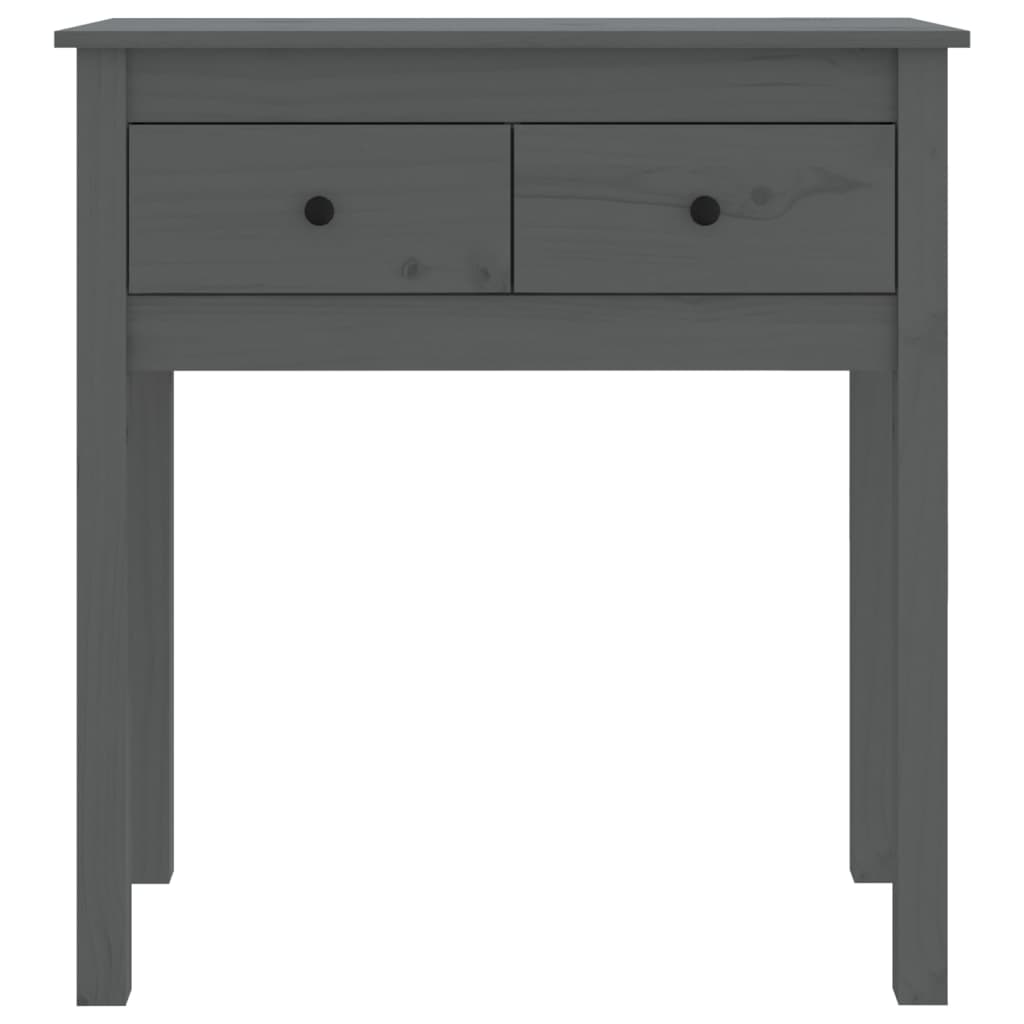 Konsolipöytä harmaa 70x35x75 cm täysi mänty - Sisustajankoti.fi