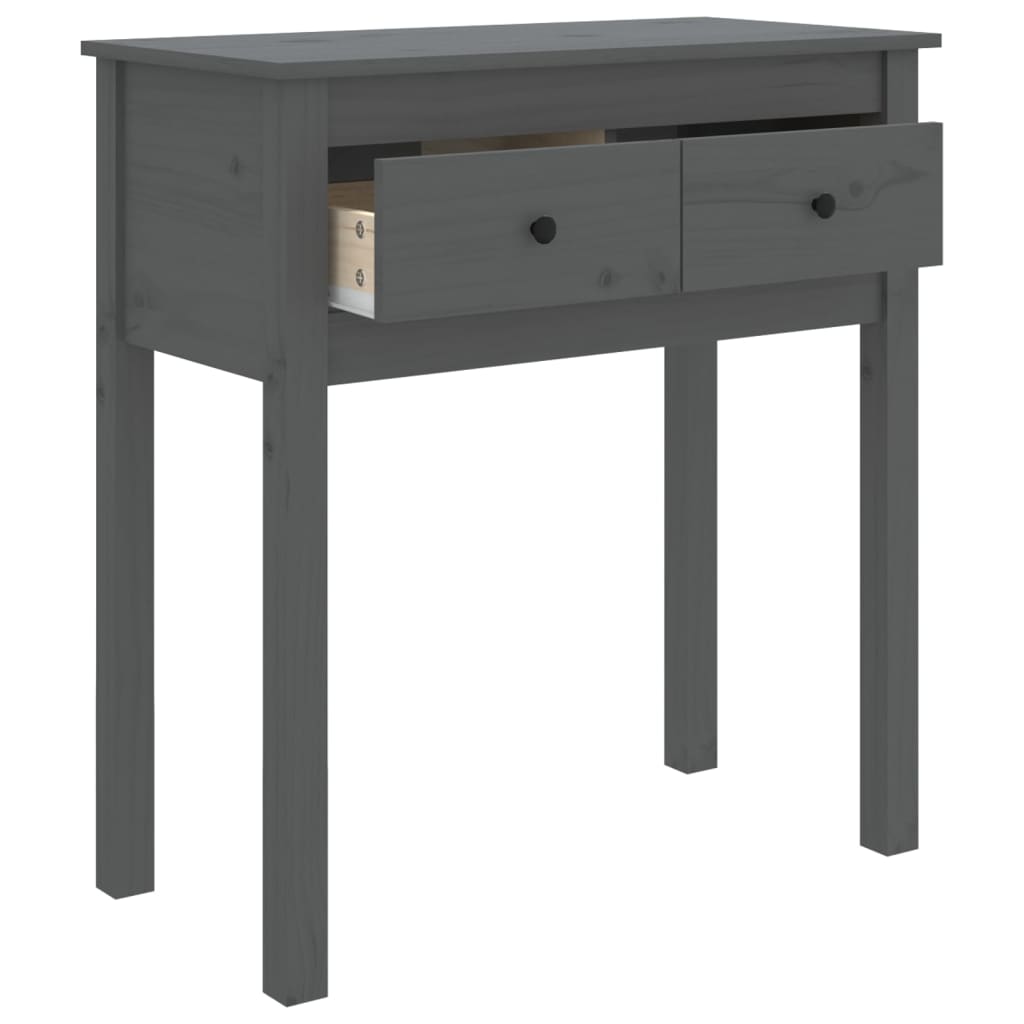 Konsolipöytä harmaa 70x35x75 cm täysi mänty - Sisustajankoti.fi