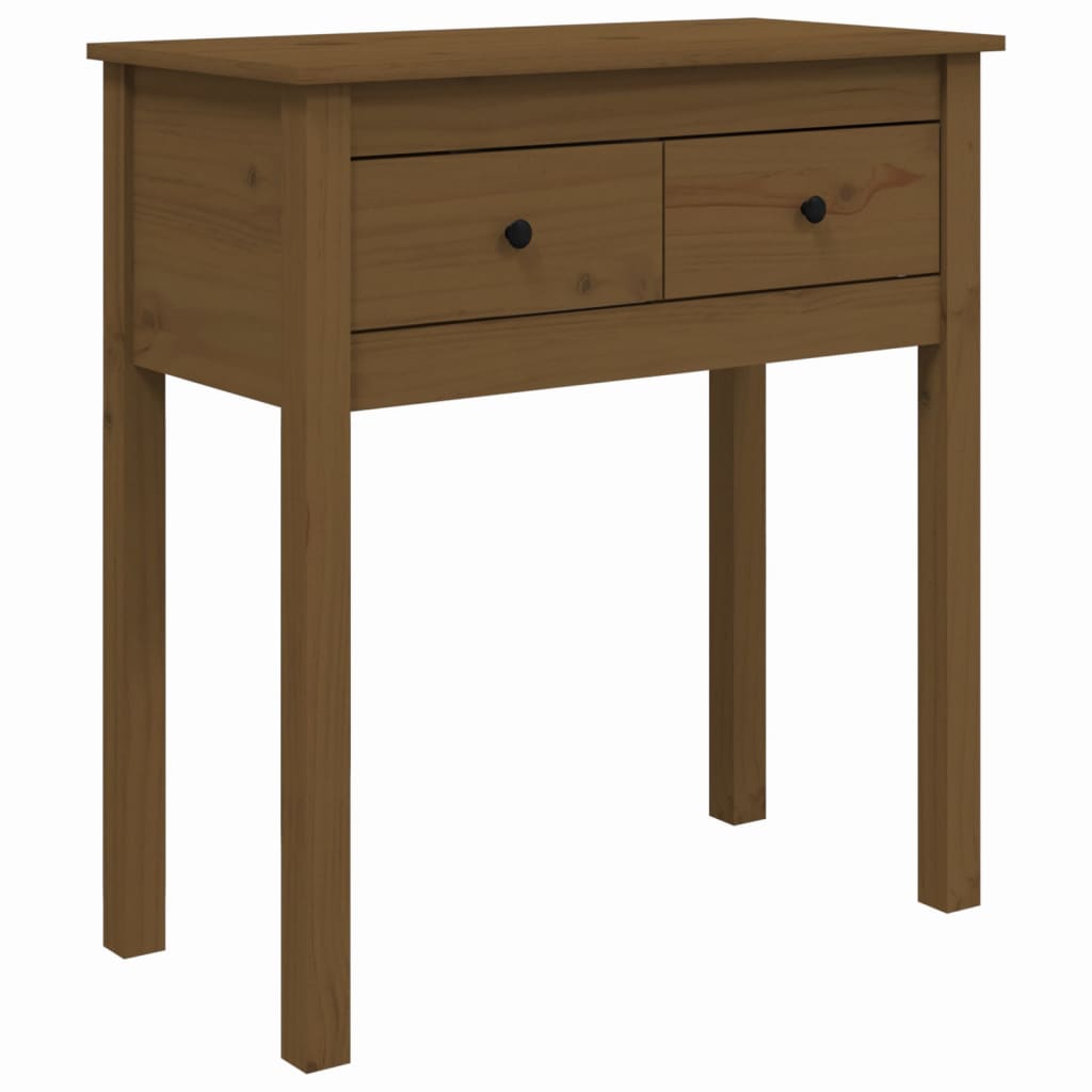 Konsolipöytä hunajanruskea 70x35x75 cm täysi mänty - Sisustajankoti.fi