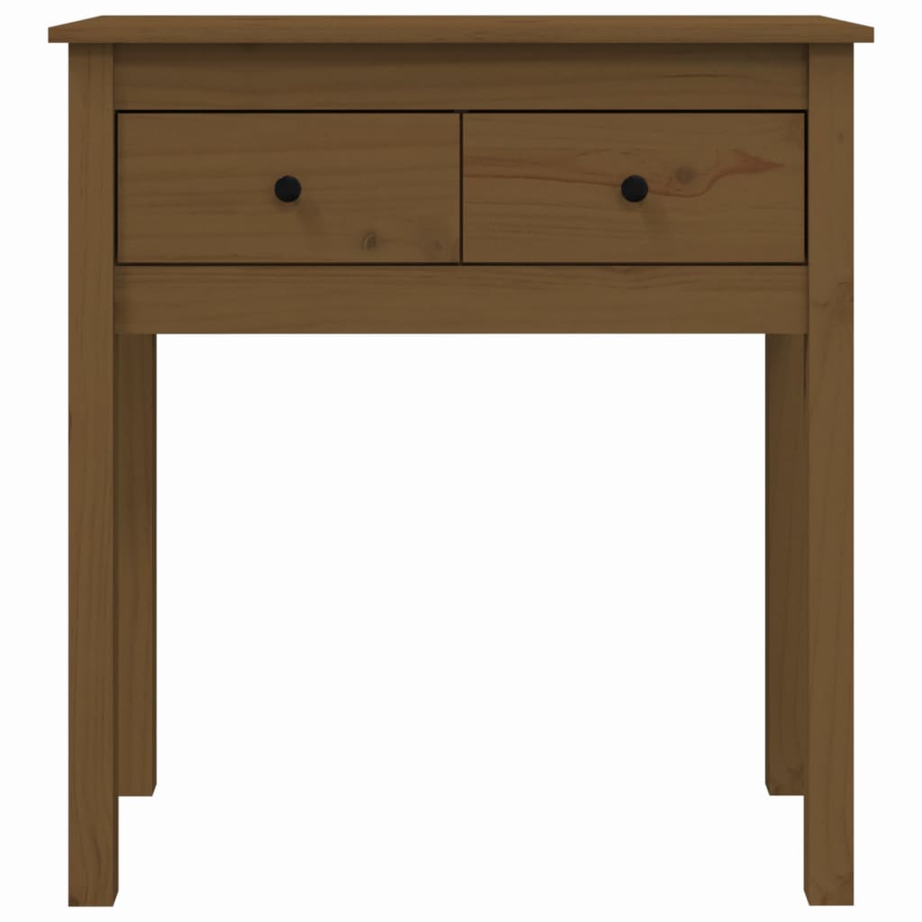 Konsolipöytä hunajanruskea 70x35x75 cm täysi mänty - Sisustajankoti.fi