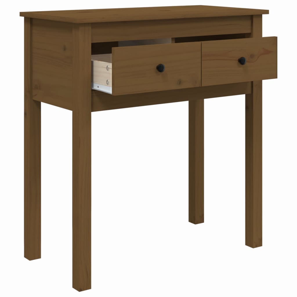 Konsolipöytä hunajanruskea 70x35x75 cm täysi mänty - Sisustajankoti.fi