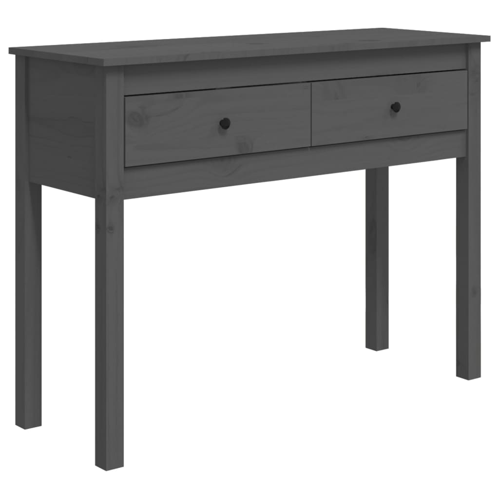 Konsolipöytä harmaa 100x35x75 cm täysi mänty - Sisustajankoti.fi