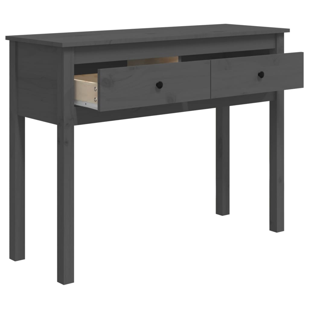 Konsolipöytä harmaa 100x35x75 cm täysi mänty - Sisustajankoti.fi