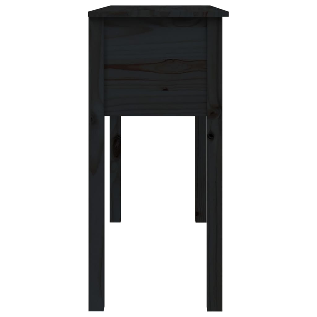 Konsolipöytä musta 100x35x75 cm täysi mänty - Sisustajankoti.fi