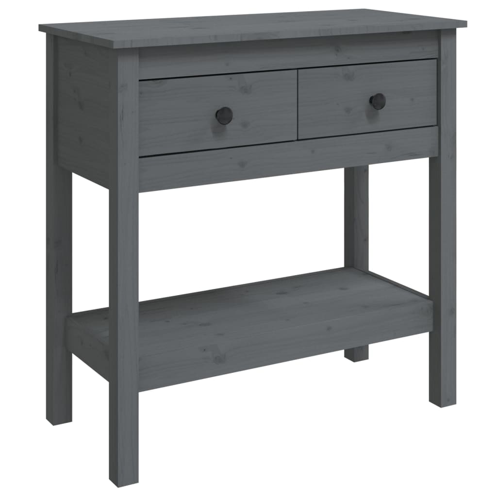 Konsolipöytä harmaa 75x35x75 cm täysi mänty - Sisustajankoti.fi